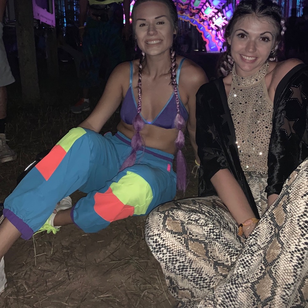 Festival/concert flare snakeskin pants